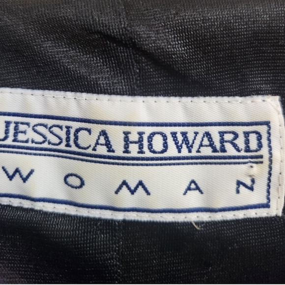 JESSICA Howard Elegant Black CREAM Floral Dress Spring TIERED HEM Long PULL OVER - Picture 6 of 10